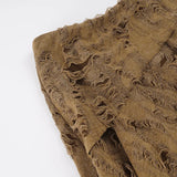MQTIME  -  Y2k Irregular Design Hole Vintage Solid Low Waist Folds Knitted Women's Skirts