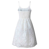 MQTIME  -  Summer New Women White Floral Jacquard Dress Suspender Backless Tunic Mini Dresses Sexy Clubwear Party Bodycon Female Vestido