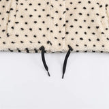  MQTIME  -  Polka Dot Lapel Fleece Coats Women's Full Sleeve Stand Collar Lace Up Single Breasted Zipper Coat 2026 Spring Autumn Wear New