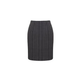 MQTIME  -  Women Gray Vertical Stripe Pencil Skirts High Waist Vintage Slim Knee Length Autumn Elegant Office Business Bodycon Midi Skirts