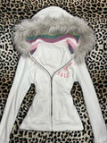  MQTIME  -  Vintage Y2k Gothic Hoodie Women Winter Aesthetic Letter Fur Collar Zipper Sweatshirt 2000s Streetwear Fashion Slim Jacket New