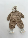  MQTIME  -  Autumn New Children Long Sleeve Sweatshirt Solid Boys Girls Cotton Loose Pullover Kids Casual Pocket Tops Baby Clothes