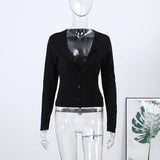  MQTIME  -  Casual Chic Lace Patchwork Knit Cardigan Women Slim V-neck Long Sleeve Buttons Female Sweater 2026 Spring Lady Cozy Knitwear