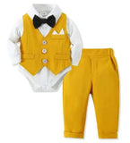 MQTIME  -  Outfits Boy Baby Blue Vest Formal Birthday Party Gentleman Formal Suit Vest Waistcoat 3 6M Baby Boy 1st Birthday Wedding Attire