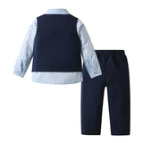 MQTIME  -  Boys' 4-Piece Formal Suit Set, Vest, Pants, Collared Dress Shirt and Tie Baby Toddler Kid Wedding Outfits Children Dresswear Set
