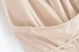 MQTIME  -  Halter Dress With Belt for Women Backless V Neck Women's Midi Dress With Adjustable Tie Belt Female Party Dresses