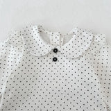 MQTIME  -  Spring New Baby Long Sleeve Clothes Set Baby Girl Peter Pan Collar Polka Dot Tops + Shorts 2pcs Suit Toddler Cotton Outfits