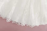 MQTIME  -  Baby Girls Elegant Embroidery Long White Christening Dress with Banner Toddler Birthday Party Gown 1 2 Years