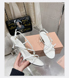 MQTIME  -  Spring/Summer New Retro High Heel Strap One Button Open Toed Sandals for Women