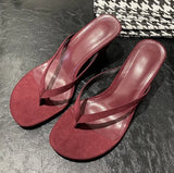 MQTIME  -  French Retro High-heeled Women's Shoes Toe Sandals Women's Summer Thick Heels Wear Cool Slippers