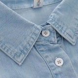 MQTIME  -  Women's Denim Shirt Summer Short Sleeve Loose Single Breasted Blouse Casual Cotton Jean Shirt Tops For Ladies