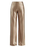 MQTIME  -  High Waist Silk Satin Wide Leg Pants Straight Cut Women's Premium Quality Trousers Drapey Elegant Fashionable Spring