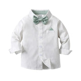 MQTIME  -  Spring Autumn Suspender Pants Children's Boys Suit Kids Toddler Baby Boys' British Gentleman's Clothes Suit