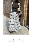 MQTIME  -  Polka Layered Mesh Cake Skirt for Women's Autumn and Winter New High Waisted A-line Fluffy Half Skirt
