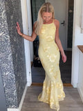 MQTIME  -  Embroidery Flower Fishtail Dress Women Spaghetti Strap Backless Sleeveless Zipper Holiday Party Dresses 2025 Summer Chic Robe