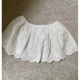 MQTIME  -  Spring Womens Lace Hollow Embroidery Floral Butt Curtain Skirt Fashionable Layered Over Skirt Casual Chiffon Mini Skirt
