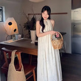 MQTIME  -  Women's Chinese Style Sleeveless Maxi Dress Floral Print Casual Beach Vacation Long Dress