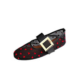 MQTIME  -  Summer Fashion Breathable Mesh Metal Buckle Women Ballet Flats Comfortable Soft Soles Mary Janes Walking Loafers Dance Shoes