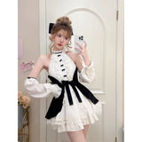 MQTIME  -  2024 New Lolita Kawaii Princess Lace Dress Woman Chic Japanese Style Sweet Y2k Mini Dress Design Elegant Short Party Dress