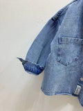 MQTIME  -  Children Boy Autumn Denim Jackets Cotton Sticker Pockets Infant Baby Boys Outerwear Loose Korea Turn Down Collar Little Boy Coat