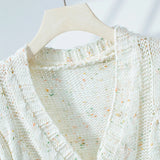 MQTIME  -  Colorful long sleeved button sweater cardigan for autumn and winter, soft and sticky thick thread thin women's knitted sweater
