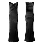  MQTIME  -  Women Long Dress Sleeveless Low Cut Backless Lacing Slim Fit Dress for Party Cocktail Evening Summer New