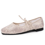 MQTIME  -  Summer New Square Head Bow Elegant Single Shoes Women Breathable Increase Mesh Mary Jane Shoes