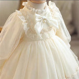  MQTIME  -  New Princess Tulle Dress for Girls Spring Fall Baby Mesh Gown Birthday Party Lace Vestidos Children Autumn Long-Sleeve Dresses