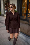  MQTIME  -  Spring Hot Selling New Style Temperament Collar Pure Cotton Bubble Sleeve Waist Shirt