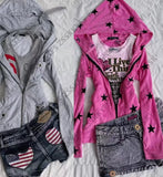 MQTIME  -  Winter Long sleeves Pink Kawaii Hoodies Y2k Blouse Harajuku Korea Girl Star Print 2000s Aesthetic Zipper Hoodie Women's Jacket
