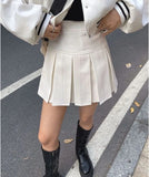 MQTIME  -  Boxy Pleated Mini Skirt High Waist Skirt Miniskirt  for Women Teengirl Preppy Style Y2K Aesthetic Outfit