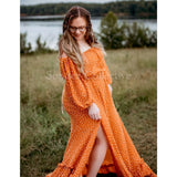 MQTIME  -  2 Piece Set Maternity Dress Top and Skirt Free Size Long Sleeves Photography Dress Pregnant Woman Photo Shoot Clothes