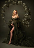 MQTIME  -  Customized Maternity Dresses for Photoshoot Tiered Ruffles Pregnant Woman Long Robe Wedding Evening Gown Bridal Nightgown