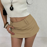  MQTIME  -  Spice Girl Khaki A-shaped Skirt