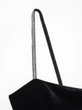 MQTIME  -  Velvet Halter Dress Black Sexy Slim Fit Elegant Straight Collar Waist Cinched Short Dresses Camisole Evening Gown Women's Wear