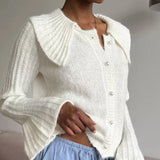 MQTIME  -  New Doll Lapel Knitted Cardigan Women