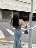 MQTIME  -  Denim Suspender Dress For Women'S Summer New French Retro Design With Personalized
