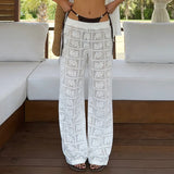 MQTIME  -  Floral Lace Sheer Women's Pants Sexy Fashion Casual Daily Beach Vacation Resort Streetwear Trousers New Women Pants