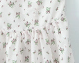 MQTIME  -  Summer New Style Strap Sweet Fragmented Flower Waist Bubble Sleeve Slimming Dress Short Skirt