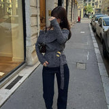 MQTIME  -  Elegant Solid Slash Neck Women Sweater Full Sleeve Knit Female Pullover 2024 Fashion All Match Autumn Winter Slim Lady Knitwear