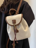 MQTIME  -  High-End Ladies Large Capaci Bapa Faionable Student Bookbag Waterproof PU Leather Casual Travel Bag with Double Straps