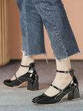 Mqtime French Vintage Mary Janes Shoes Women Causal Shallow Comfort Elegant Pumps Female Pure Color Square Toe Shoes Korean Design Chic