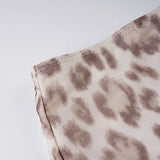  MQTIME  -  Y2k Vintage Low Waist Leopard Print Gauze Slight Strech Patchwork All Match Fashion Skirts