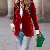 MQTIME  -  Outerwear For Women Long Sleeve Turn Down Collar Loungewear Jackets Solid Single Button Cardigan Coats Streetwear