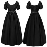 MQTIME  -  Medieval Vintage Women's High Waisted Prom Dress Fashion O-neck Lace-up Halloween Cosplay Dresses Elegant Swing Hem Long Dresses