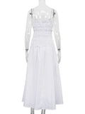 MQTIME  -  New Sexy Slash Neck Folds Camisole Long Dress Women's Sleeveless Slim Backless High-Waist Fashion New Women Bodycon Maxi Dress