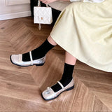 Mqtime Square Toe Women Flats Loafers New Arrivals Black Silver Red Patent Leather Rivet Design Flat Low Heels Autumn Spring Shoes