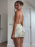 MQTIME  -  Elegant Bead Sequin Vest Embroidered Hip Hugging Half Skirt Women Set Slim Top Straight Tube Skirts 2025 Summer Party Lady Dress
