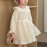 MQTIME  -  New Spring Baby Girls Princess Dresses Ruffles Lace Ball Gown Toddlers Kids Birthday Party Dress
