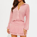 MQTIME  -  Sexy Ruffle Dress Two Piece Skirt Sets Party Wear 2025 Women Y2K Streetwear Fall Party Dress Elegant 2 Piece Sets Woman Outfit